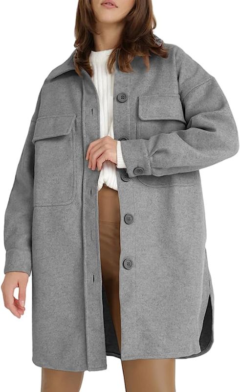 Photo 1 of Onedreamer Womens 2022 Fashion Jacket Shacket Winter Trench Coats Lapel Button Down Peacoat Outwear With Pockets(SIZE UNKNOWN) 