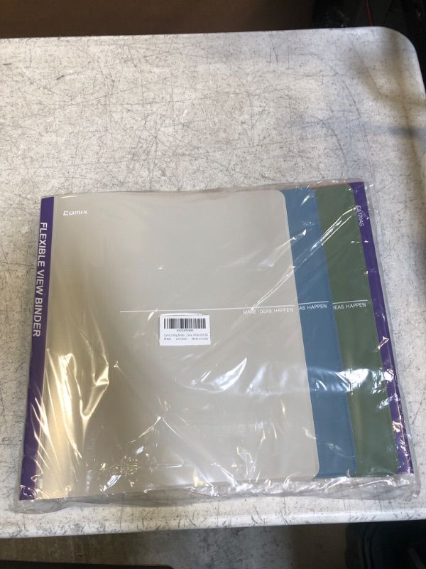 Photo 1 of Comix 3 Ring Binder with Clear Front Pocket, 1 inch Flexible Binder, View Binders with 1 Interior Pocket Holds 8.5 x 11 Inch 175 Sheets for School,Office, Assorted Color, 4-Pack (EA120) Sweet-colored Round Ring
