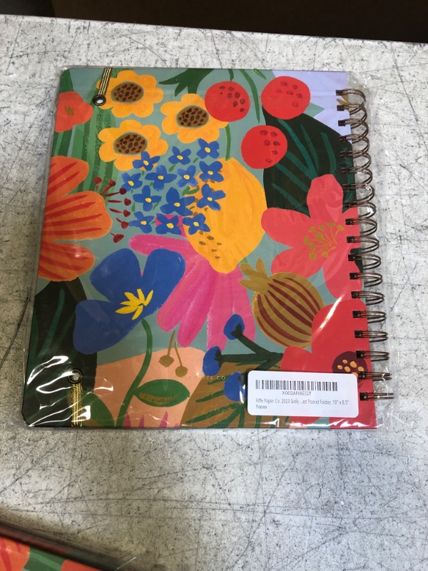 Photo 2 of Rifle Paper Co. 2023 Sicily 17-Month Hard Cover Spiral Planner, Aug. 2022-Dec. 2023 Weekly and Monthly Pages, Includes Inspirational Quotes, Sticker Sheets, and Illustrated Pocket Folder. 10" x 8.5"