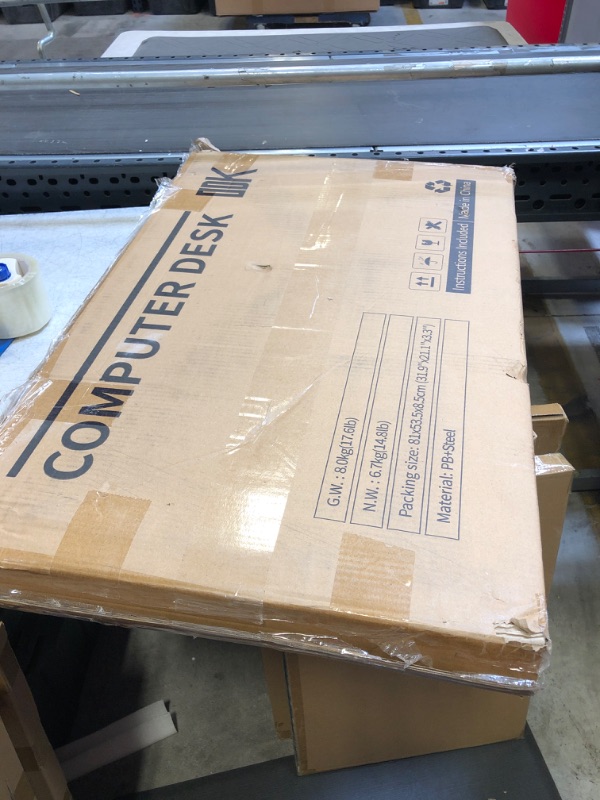 Photo 1 of ODK Small Computer Desk, 27.5 inch Desk for Small Spaces with Storage, Compact Table with Monitor & Storage Shelves for Home Office, Modern Style Laptop Desk, Pure White 27.5 inch Pure White