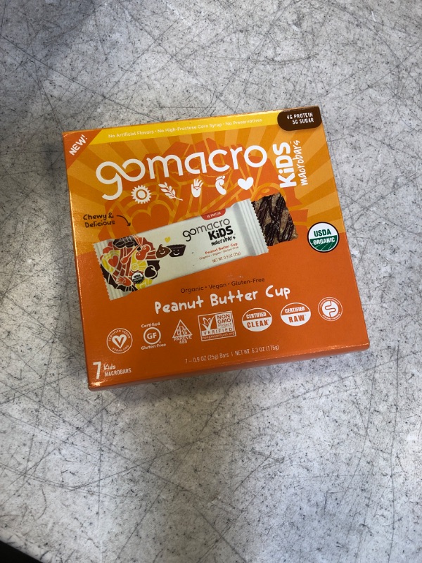 Photo 2 of GoMacro Kids MacroBar, Peanut Butter Cup, Organic Vegan Snack Bars, 7 ct EXP FEB 2023