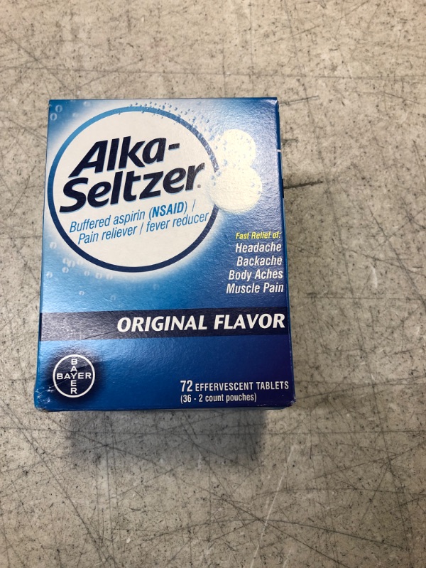 Photo 2 of Alka-Seltzer Original Effervescent Tablets, fast relief of headache, muscle aches, and body aches, 72 Count (Product packaging may vary)