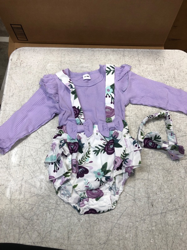 Photo 1 of 12-18m baby girl purple/floral outfit