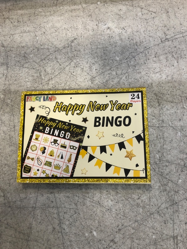 Photo 2 of FANCY LAND New Year Bingo Game for Kids 24 Players Holiday Party Game Supplies New Years Eve Party Supplies