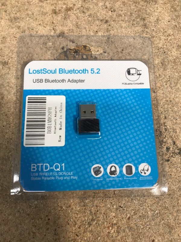 Photo 2 of Bluetooth Adapter for PC, 5.2 USB Mini Bluetooth Dongle Receiver Support Windows 10/8.1/8/7 Mac OS for Connecting Bluetooth Headphones Mouse Keyboard to PC Laptop Desktop - Plug and Play