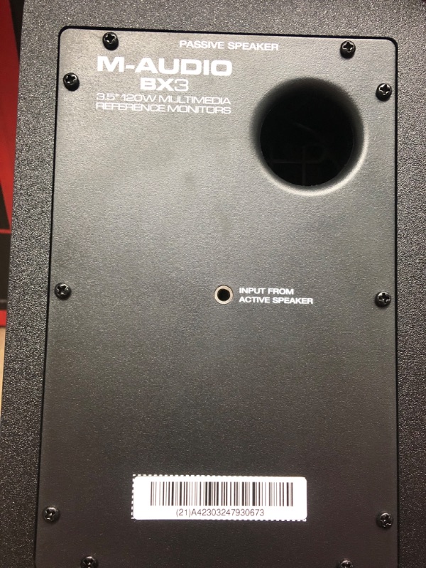 Photo 4 of M-Audio BX3 3.5" Studio Monitors, HD PC Speakers for Recording and Multimedia with Music Production Software, 120W, Pair Pair 3.5" Speakers No Bluetooth Monitors