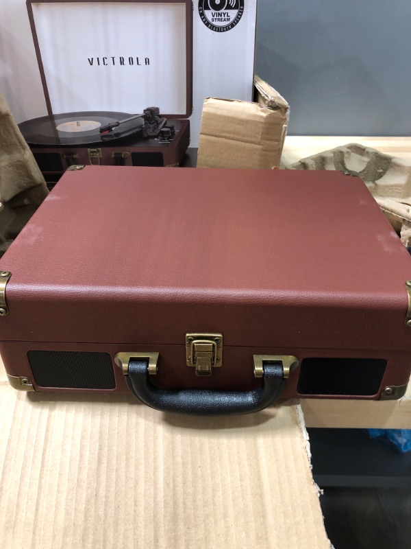 Photo 2 of Victrola Journey+ Bluetooth Suitcase Record Player, Dark Brown (VSC-400SB-DBR-SDF) Dark Brown Record Player