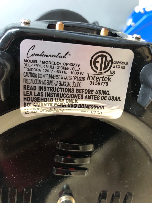 Photo 6 of * used and dirty *
Continental Electric CP43279 5 Liter Deep Fryer Stainless Steel, Silver
