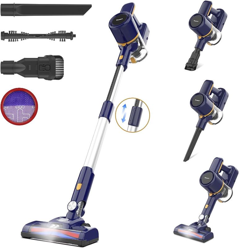 Photo 1 of POWEART Cordless Vacuum Cleaner, 6 in 1 Multifunction Cordless Stick Vacuum, 2200mAh Vacuum Cleaner Rechargeable, Lightweight Vacuum Cleaner Hardwood Floor Pet Hair Home
