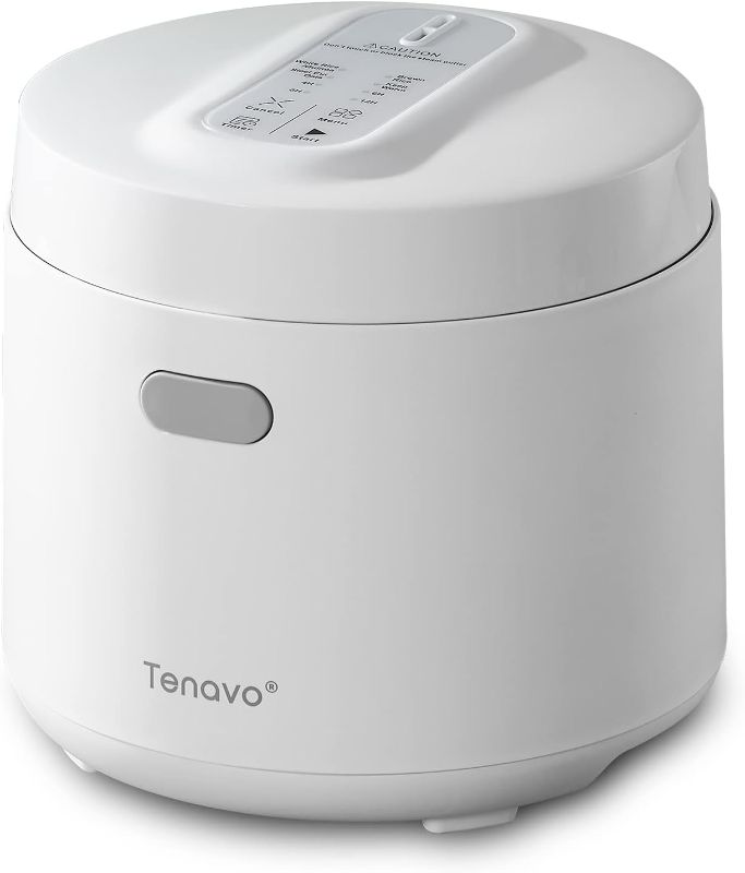 Photo 1 of Tenavo Small Rice Cooker 3 Cups Uncooked,1.6L Rice Cooker Small, Portable Rice Cooker Small for 2-4 People, Mini Rice Cooker, Multi-cooker for Brown Rice, White Rice, Quinoa, Steel Cut Oats, and Grains, Touch Control, 400W, White
