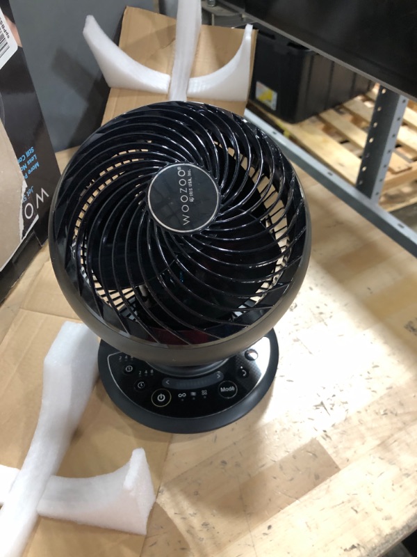 Photo 2 of IRIS USA Medium WOOZOO Oscillating 8-in-1 Vortex Fan with Remote and Timer Function, Table top Multi-Oscillation Air Circulator Fan with 10 Speed Settings and 89 Ft Max Air Distance, Matte Black Matte Black 89ft. Air Flow