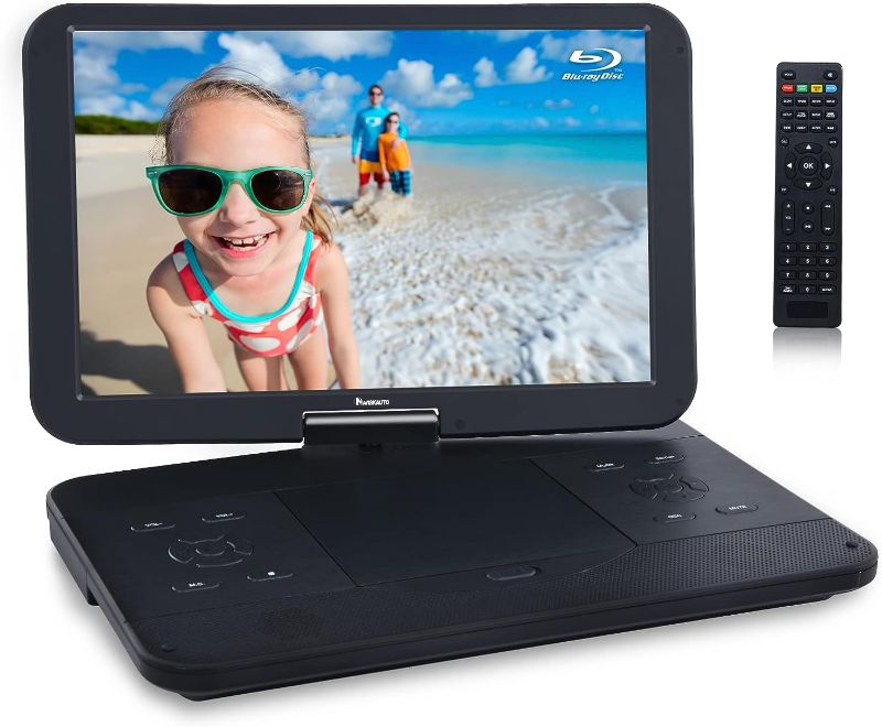 Photo 1 of NAVISKAUTO 17.5" Portable Blu-Ray DVD Player with 15.4" 1920X1080 HD Large Screen, 4000mAh Rechargeable Battery, Support HDMI in/Out, USB/SD Card Reader, MP4 Video Playback
