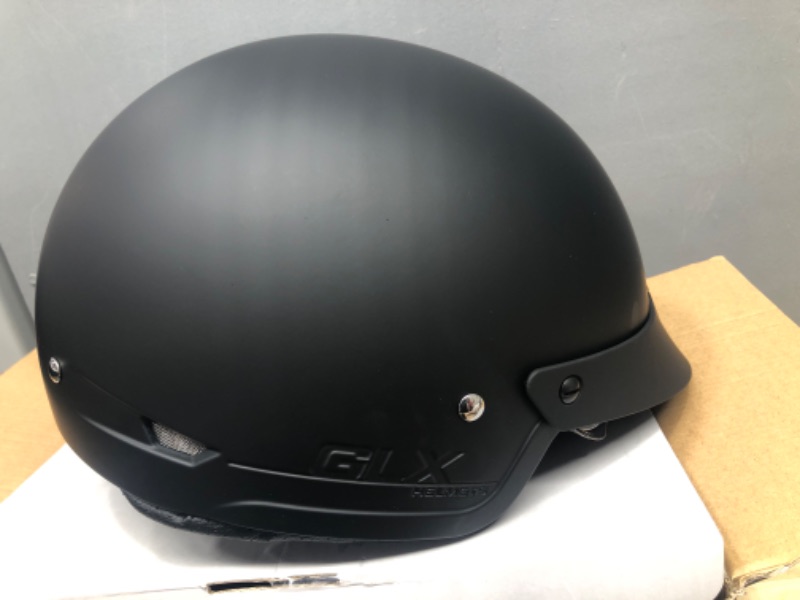 Photo 3 of GLX M14 Cruiser Scooter Motorcycle Half Helmet with Free Tinted Retractable Visor DOT Approved (Matte Black, Large