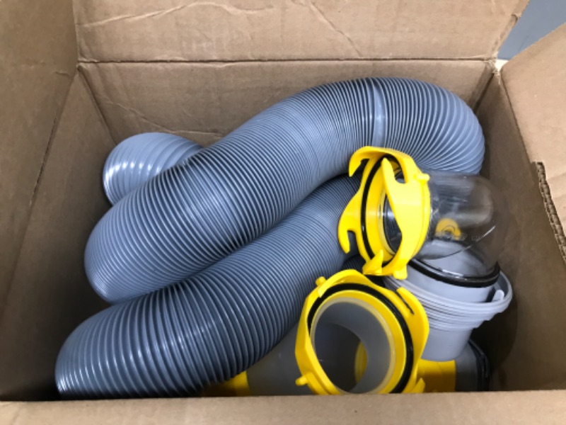 Photo 2 of Camco 39666 Deluxe 20' Sewer Hose Kit with Swivel Fittings and Wye Connector - Ready To Use Kit Complete with Sewer Wye and Elbow Fittings, Hoses, and Storage Caps 20' Sewer Hose Kit with Wye Connector