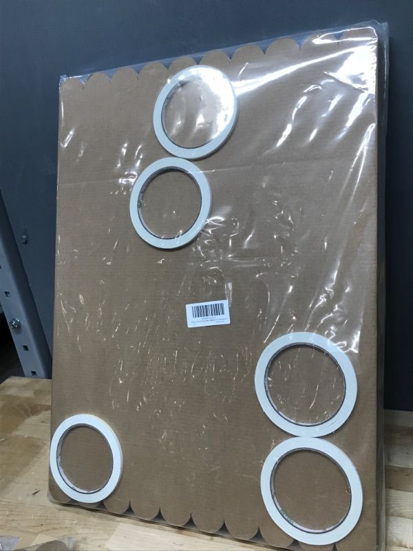 Photo 1 of 9 Pieces Tri Fold Poster Board Corrugated White Fold Presentation Board Portable Display Board with 5 Rolls of Double sided Adhesive Tape for School Class Meeting Photo Exhibition (16 x 24 Inches