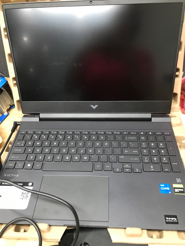 Photo 4 of **UNABLE TO VERIFY INTERNAL COMPONENTS, UNABLE TO FACTORY RESET**
HP 2022 Victus 15.6" FHD 144Hz Gaming Laptop, Intel 12th Core i5-12450H, 16GB RAM, 1TB PCIe SSD, NVIDIA GeForce GTX 1650 Graphics, Backlit Keyboard, Win 11 Pro, Mica Silver, 32GB Snowbell U