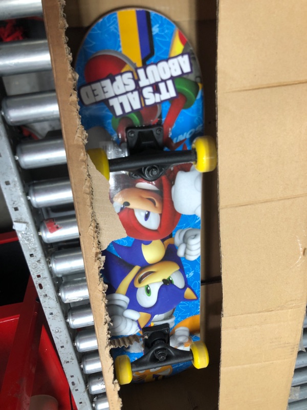 Photo 2 of Sonic The Hedgehog Character Skateboards - Cruiser Skateboard with ABEC 5 Bearings, Durable Deck, Smooth Wheels (Choose from Sonic, Knuckles, Tails or Sonic & Friends)