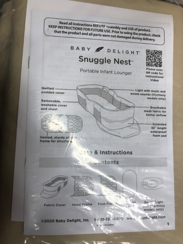 Photo 2 of Baby Delight Snuggle Nest Portable Infant Lounger, Unique Patented Design, Organic Oat, GOTS Certified