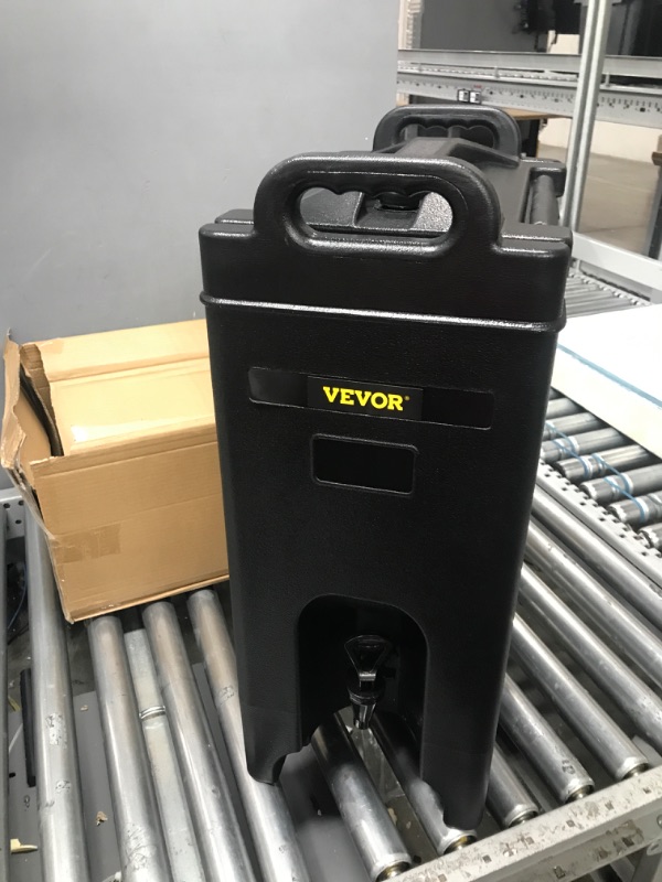 Photo 2 of VEVOR Insulated Beverage Dispenser 2 PCS, 10 Gal, Double-Walled Beverage Server w/ PU Insulation Layer, Hot & Cold Drink Dispenser w/ 2-Stage Faucet Handles Nylon Latches Vent Cap, NSF Approved, Black 5 Gal x 2 Black