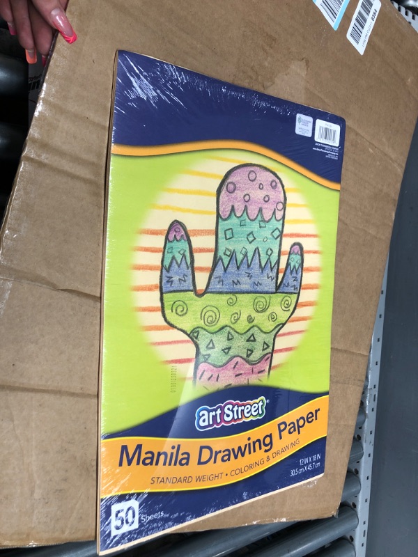 Photo 1 of Drawing Paper, Manila, Standard Weight, 12" x 18", 50 Sheets