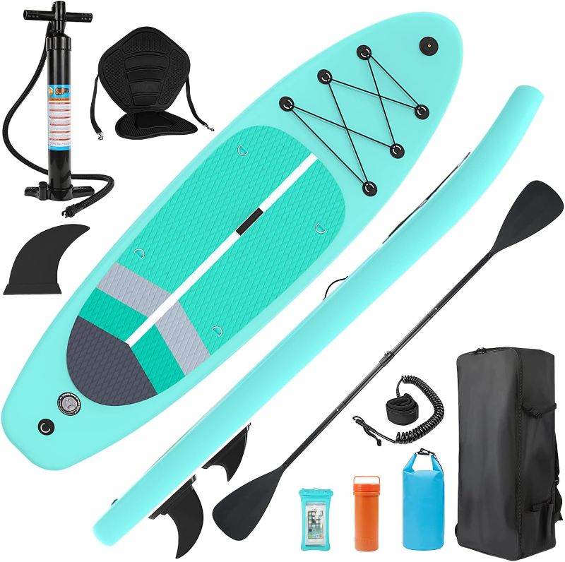 Photo 1 of 
Bornway Inflatable Stand Up Paddle Board for Adults Non-Slip Deck Paddleboard with Premium Sup Accessories Including Double Action Pump, Surf Control, Backpack, Adjustable Paddle, Leash, Waterproof Bag, Repair Kit
**************UNKNOWN IF COMPLETE*******