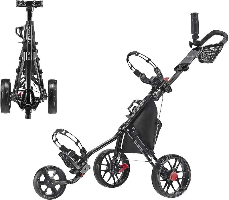 Photo 1 of *USED* MISSING PARTS* Caddytek CaddyLite 11.5 V3 3 Wheel Golf Push Cart - SuperLite Deluxe, Lightweight, Easy To Fold Caddy Cart Pushcart

