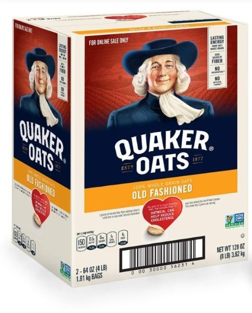 Photo 1 of *12/5/2024* Quaker Oats | Old Fashioned Rolled Oats (64oz.Pack Of 2) | Non-GMO, Whole Natural Fruit, No Added Sugar