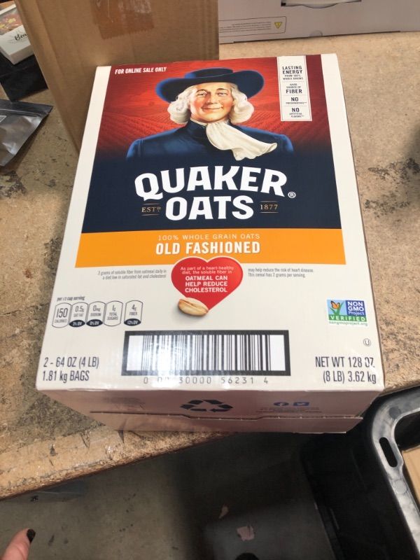 Photo 2 of *12/5/2024* Quaker Oats | Old Fashioned Rolled Oats (64oz.Pack Of 2) | Non-GMO, Whole Natural Fruit, No Added Sugar