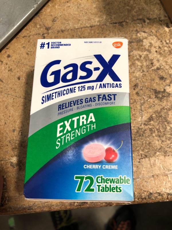 Photo 2 of *1/2026* Gas-X Extra Strength Chewable Gas Relief Tablets with Simethicone 125 mg, Cherry - 72 Count