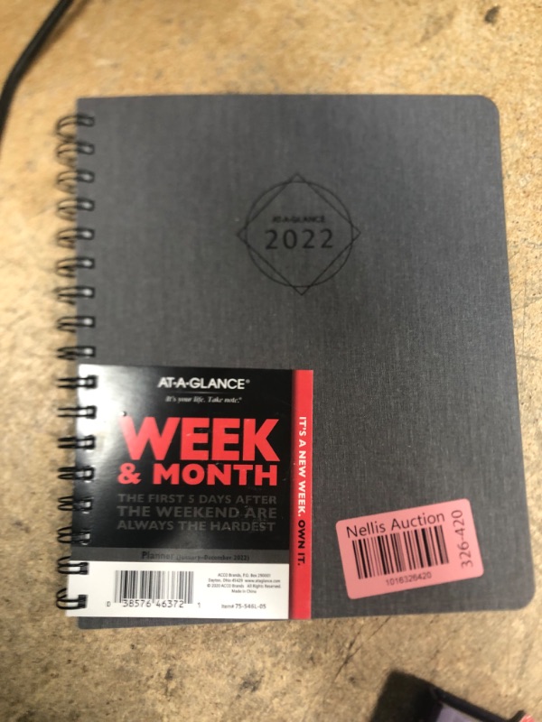 Photo 2 of 2022 Weekly & Monthly Planner by AT-A-GLANCE, 7" x 8-3/4", Medium, Divided Format, Elevation, Black (75546L05) 2022 Old Edition Medium Planner