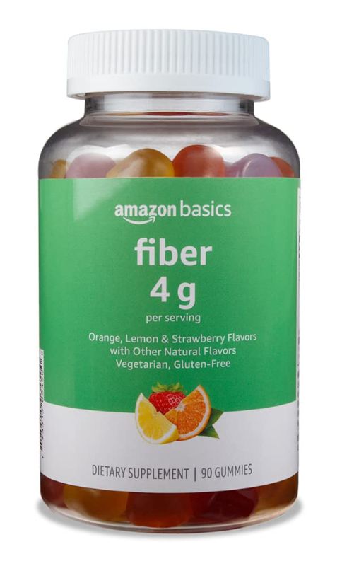 Photo 1 of 2 PACK Amazon Basics (previously Solimo) Fiber 4g Gummies, Digestive Health, Supports Regularity, Orange, Lemon & Strawberry Flavors, 90 Count