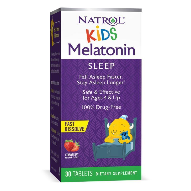 Photo 1 of 2 PACK Natrol Kids 1mg Melatonin Fast Dissolve Sleep Aid Tablets, with Lemon Balm, Supplement for Children Ages 4 and up, Drug Free, Dissolves in Mouth, 30 Strawberry Flavored Tablets