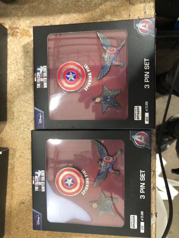 Photo 2 of Bundle of 2
Marvel Studios: The Falcon and The Winter Soldier Metal based and Enamel 3 Lapel Pin Set with 16cm Officially Licensed Circular Window Box. (Amazon Exclusive)