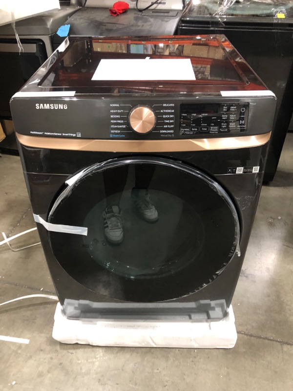 Photo 2 of Samsung 7.5 cu. ft. Smart Electric Dryer in Brushed Black with Steam Sanitize+ and Sensor Dry