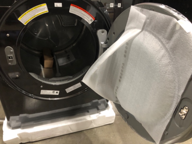 Photo 1 of Samsung 7.5 cu. ft. Smart Electric Dryer in Brushed Black with Steam Sanitize+ and Sensor Dry