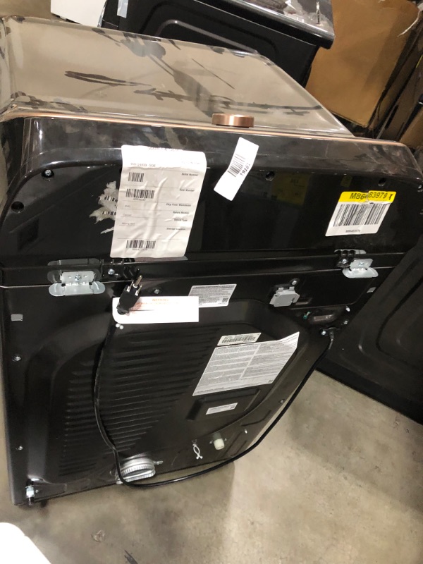 Photo 1 of Samsung 7.4-cu ft Reversible Side Swing Door Steam Cycle Smart Gas Dryer (Brushed Black) ENERGY STAR