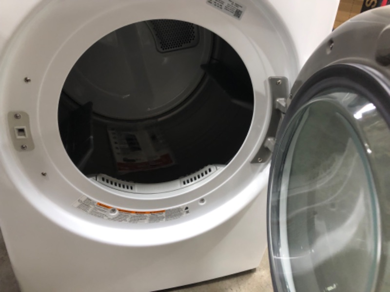 Photo 1 of LG ThinQ 7.4-cu ft Stackable Smart Electric Dryer (White) ENERGY STAR