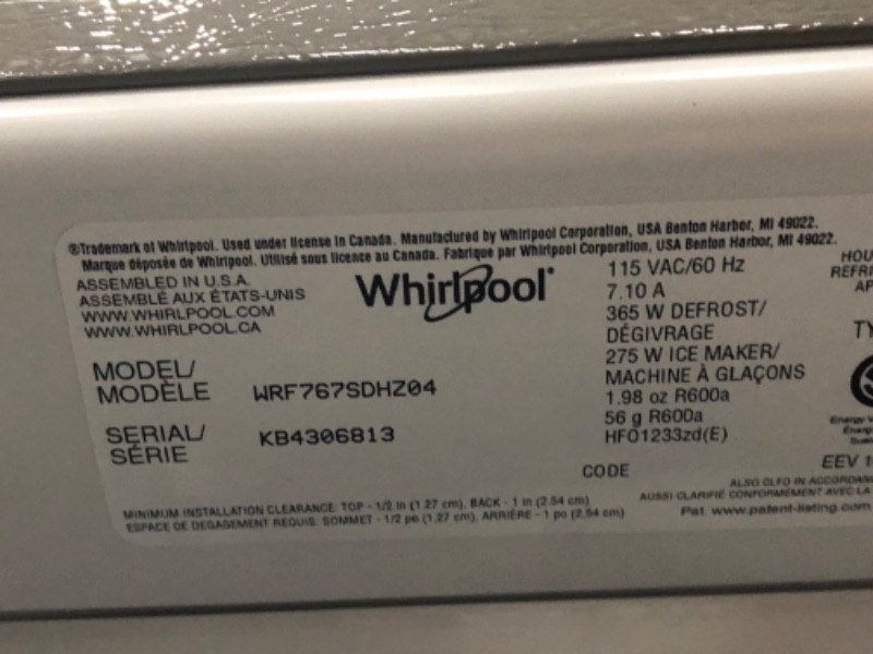 Photo 5 of Whirlpool 26.8-cu ft French Door Refrigerator with Dual Ice Maker (Fingerprint Resistant Stainless Steel) ENERGY STAR