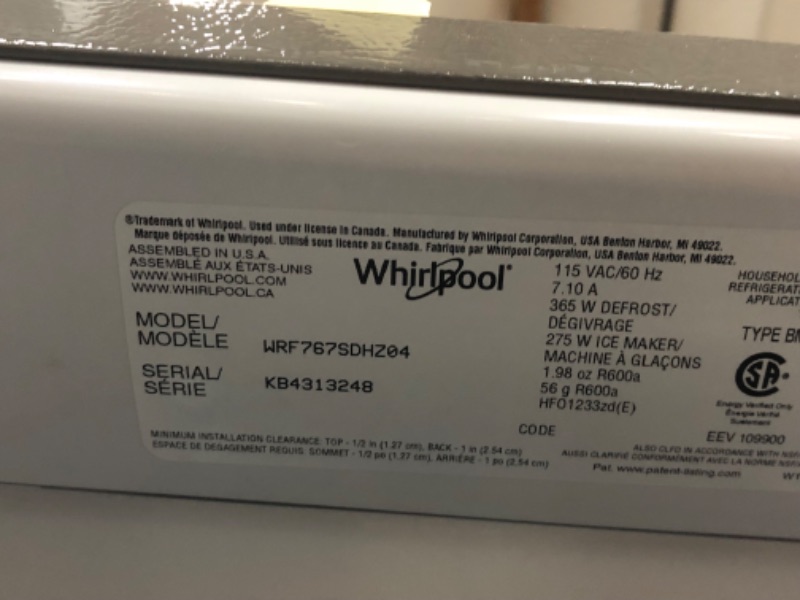 Photo 6 of Whirlpool 26.8-cu ft French Door Refrigerator with Dual Ice Maker (Fingerprint Resistant Stainless Steel) ENERGY STAR