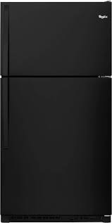 Photo 1 of Whirlpool 20.5-cu ft Top-Freezer Refrigerator with Optional (sold separately) Ice Maker Kit - Black