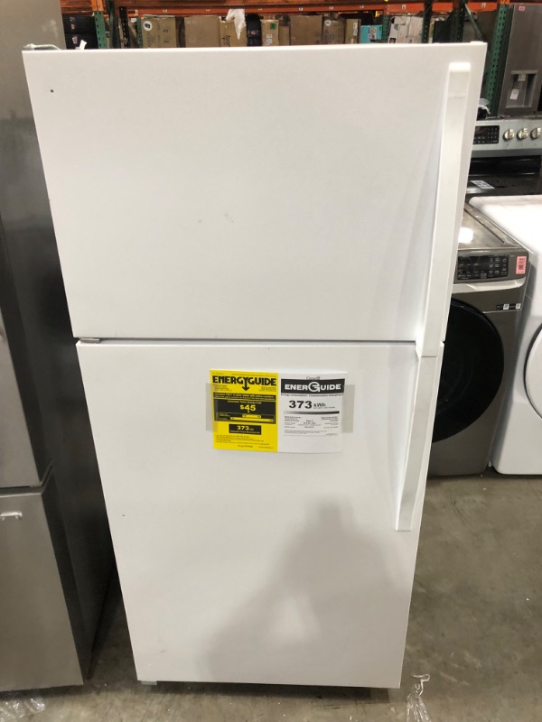 Photo 1 of Whirlpool 14.3-cu ft Top-Freezer Refrigerator with Optional Ice Maker Kit - White