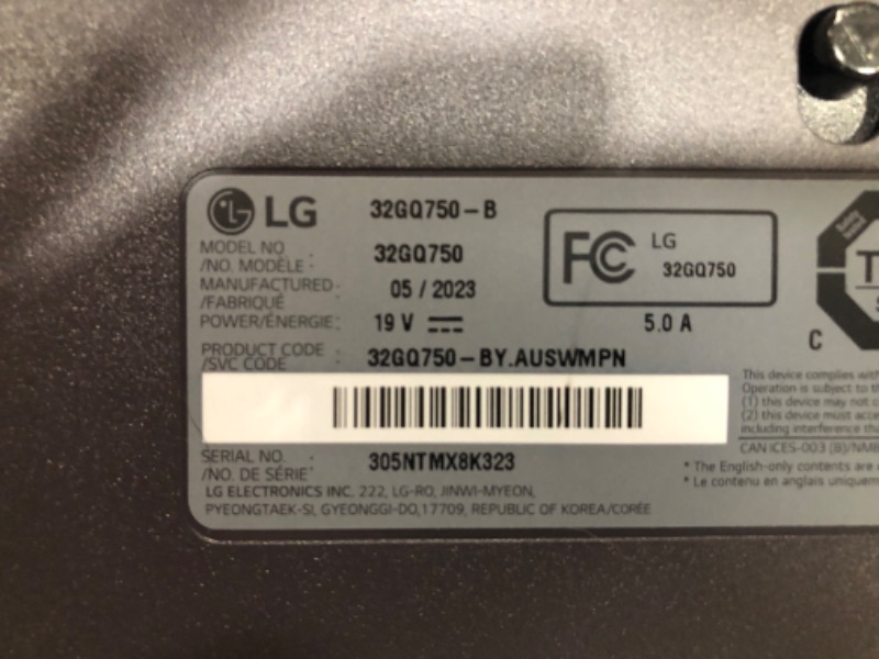 Photo 1 of LG Ultragear 4K UHD 32-Inch Gaming Monitor 32GQ750-B, VA 1ms (GtG) with HDR 10, AMD FreeSync, 144Hz, Black 4K UHD 144Hz