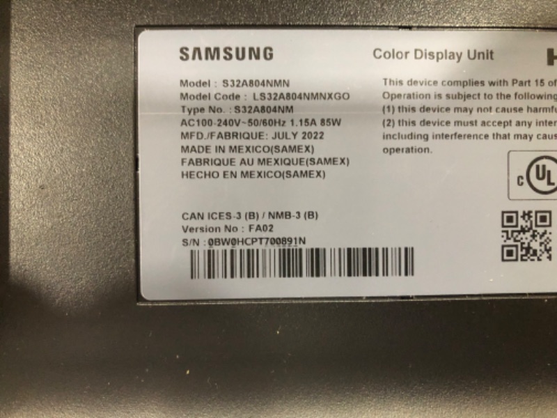 Photo 4 of SAMSUNG 32 Inch 4K UHD, Computer/Vertical/ HDMI Monitor, USB Port, HDR10 (1 Billion Colors), TUV-Certified Intelligent Eye Care, S80A (LS32A804NMNXGO) 32-inch 4K UHD HDR10