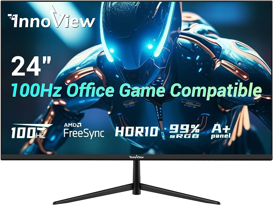 Photo 1 of InnoView 24 Inch FHD 100HZ Eyes Care Built-in Speakers Frameless 4000:1 Contrast Ratio Ultra Thin Bezel Professional Computer Gaming Monitor