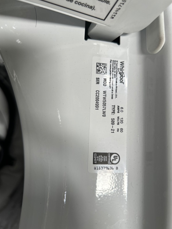 Photo 4 of -Whirlpool 2 in 1 Removable Agitator 4.7-cu ft High Efficiency Impeller and Agitator Top-Load Washer 