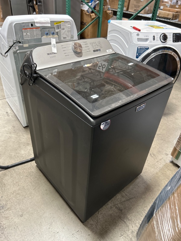 Photo 2 of Maytag Pet Pro 4.7-cu ft High Efficiency Agitator Top-Load Washer (Volcano Black)