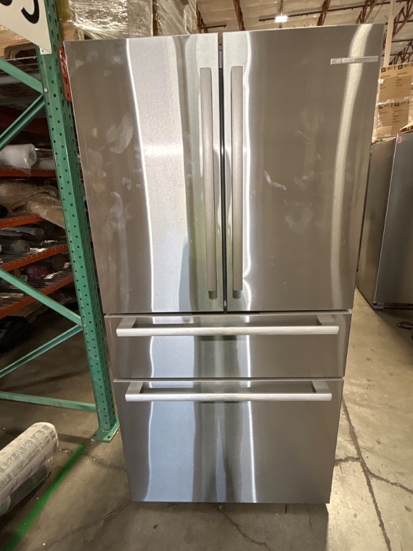 Photo 1 of LIKE NEW-Bosch 800 Series 21-cu ft 4-Door Counter-depth French Door Refrigerator with Ice Maker (Stainless 