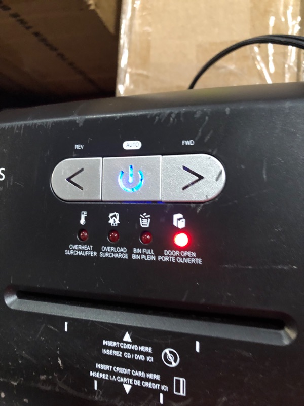 Photo 1 of Amazon Basics 15-Sheet Cross Cut Paper Shredder and Credit Card CD Shredder with 6 Gallon Bin 15 Sheet - new model Shredder