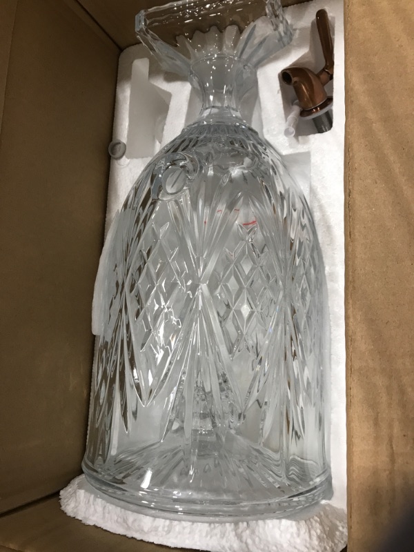 Photo 2 of 1.2 Gallon Drink Dispensers For Parties&Wedding. Glass Crystal Collection Beverage Dispenser With Stand & 304 Stainless Steel Spigot 100% Leakproof. Free for Marker & Chalkboard.(TYPE A, CLEAR) TYPE A Clear