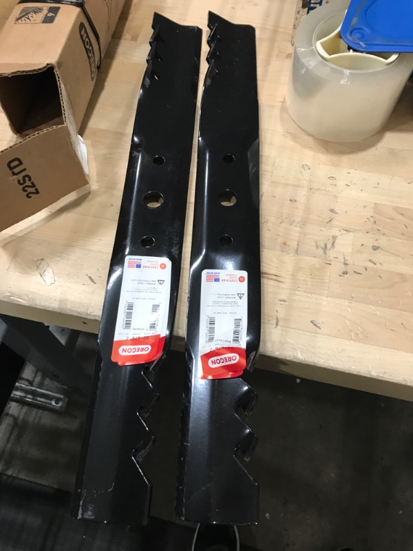 Photo 2 of Oregon Mower Blades, 2 Pack, Gator G3 Mulching Lawnmower Replacement Blades, 21-3/8" Length, 42" Deck (92-676-2) 1 Pack